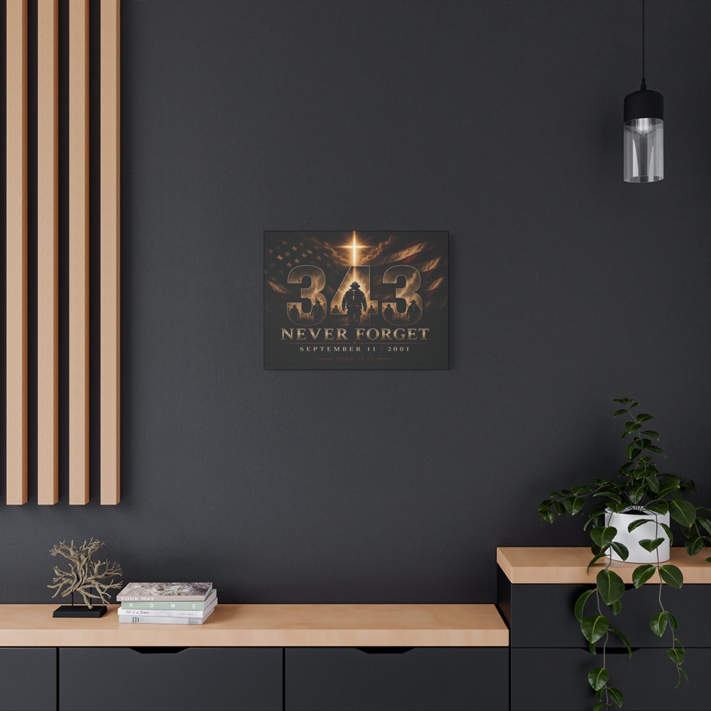 9/11 Never Forget 343 Firefighter Tribute Canvas