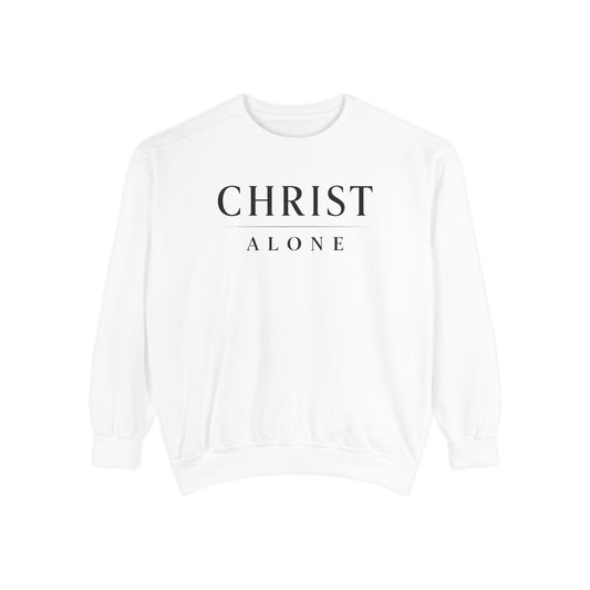 Christian 'Christ Alone' Sweatshirt – Faith-Based Crewneck