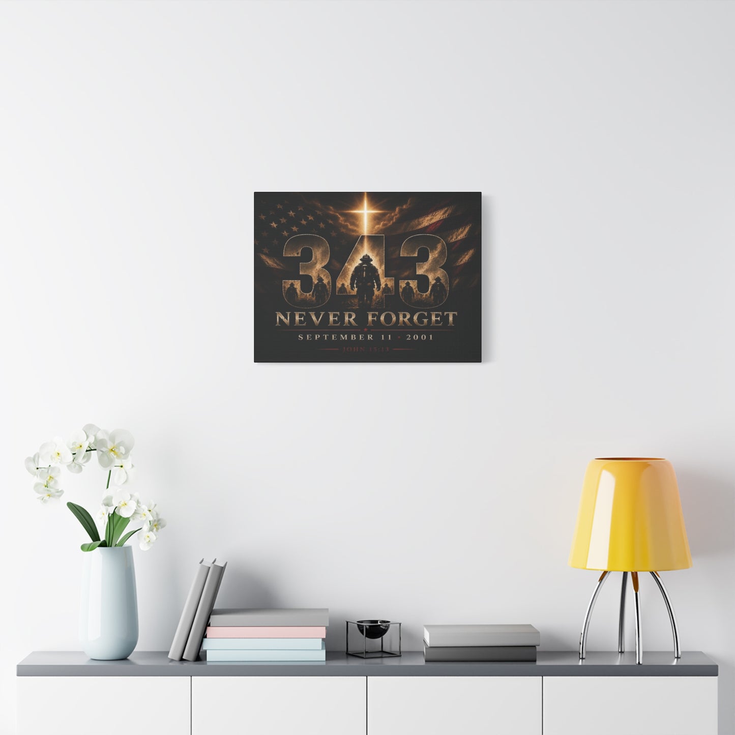 9/11 Never Forget 343 Firefighter Tribute Canvas