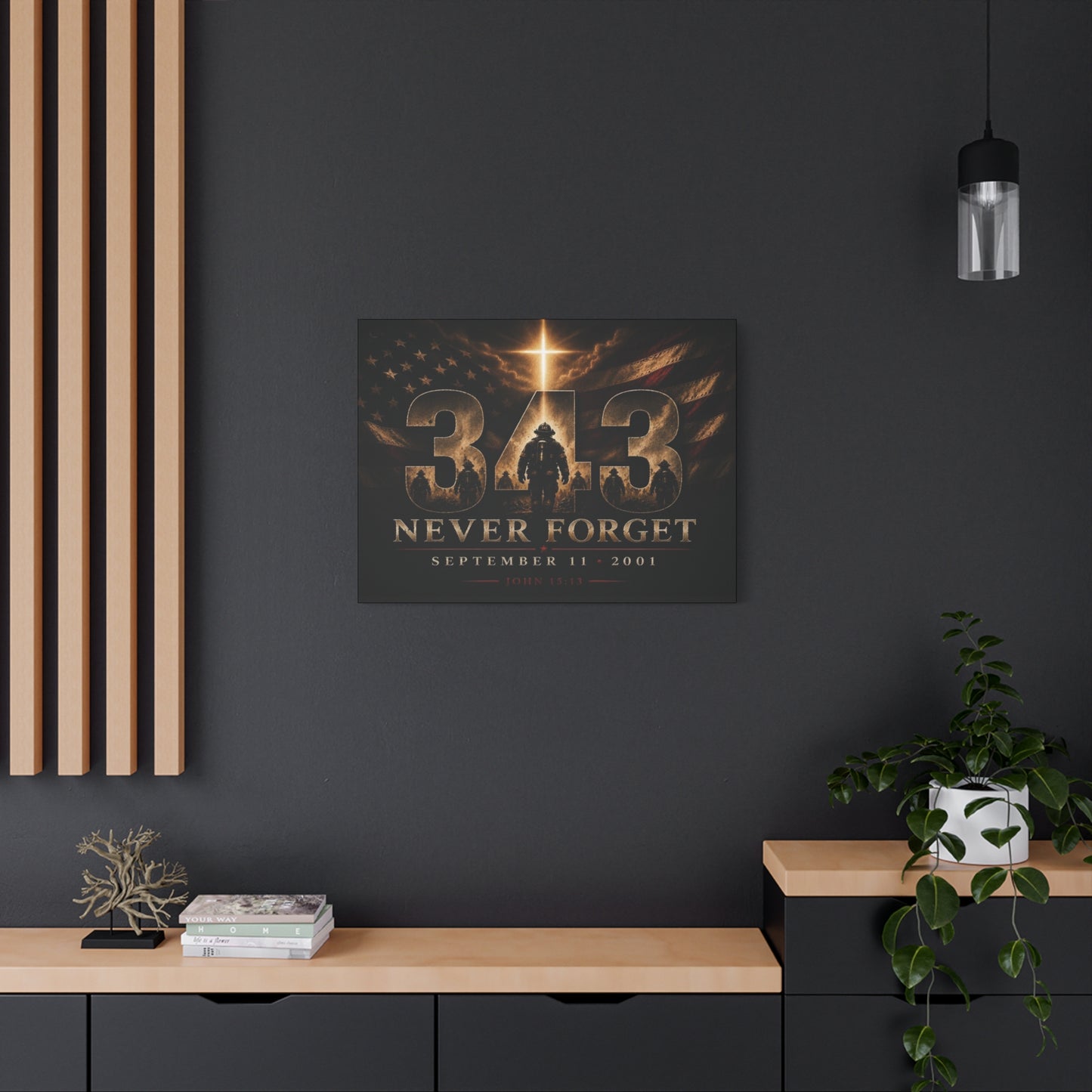 9/11 Never Forget 343 Firefighter Tribute Canvas
