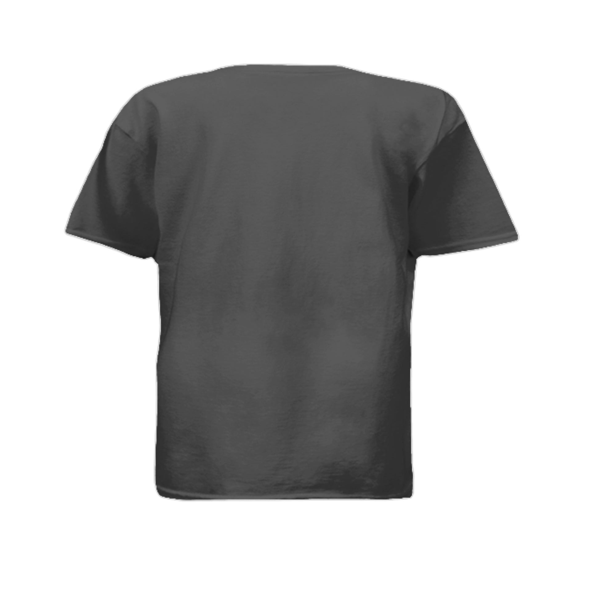Make Heaven Crowded Christian youth t-shirt back on charcoal Gildan tee