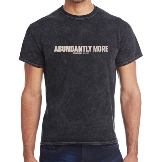 More Christian tie-dye t-shirt front on mineral black Colortone tee